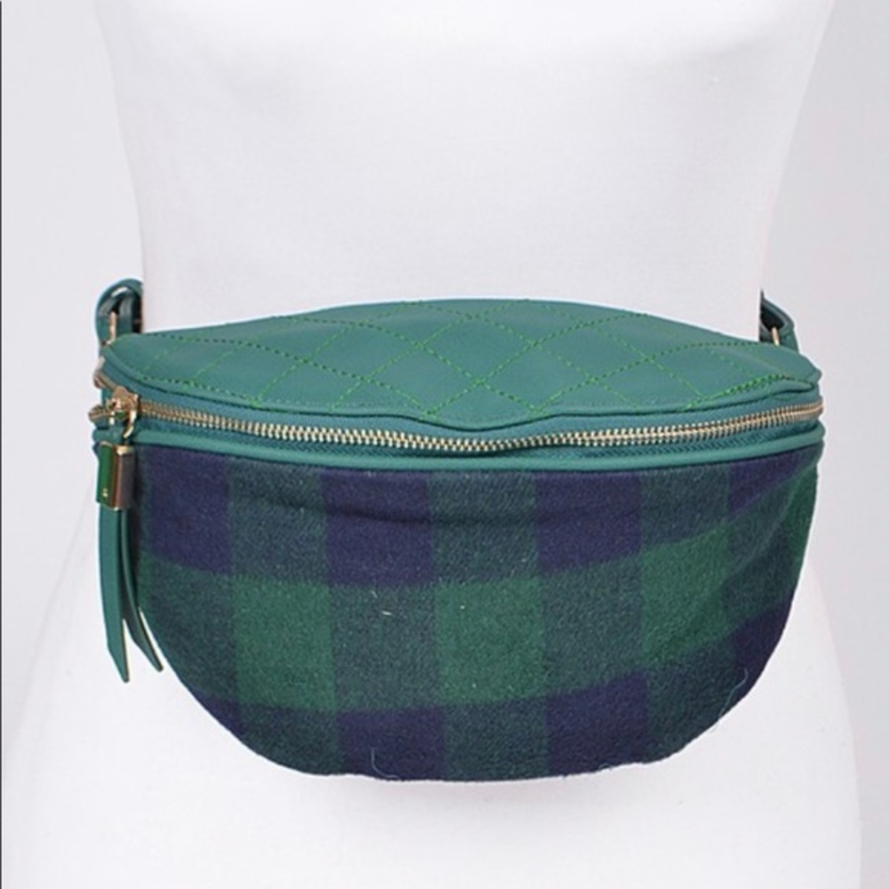 Flannel print fanny pack